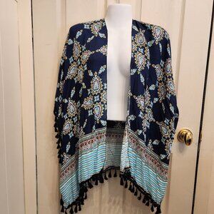 Caftan style  navy and blue top